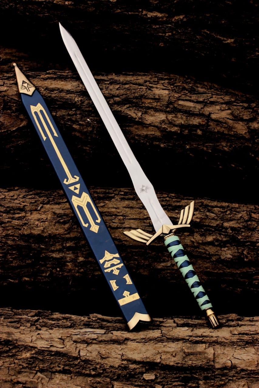 ⚔️ Golden Legend of Zelda Skyward Sword Replica – 40” Stainless Steel Master Sword with Scabbard & Wall Mount