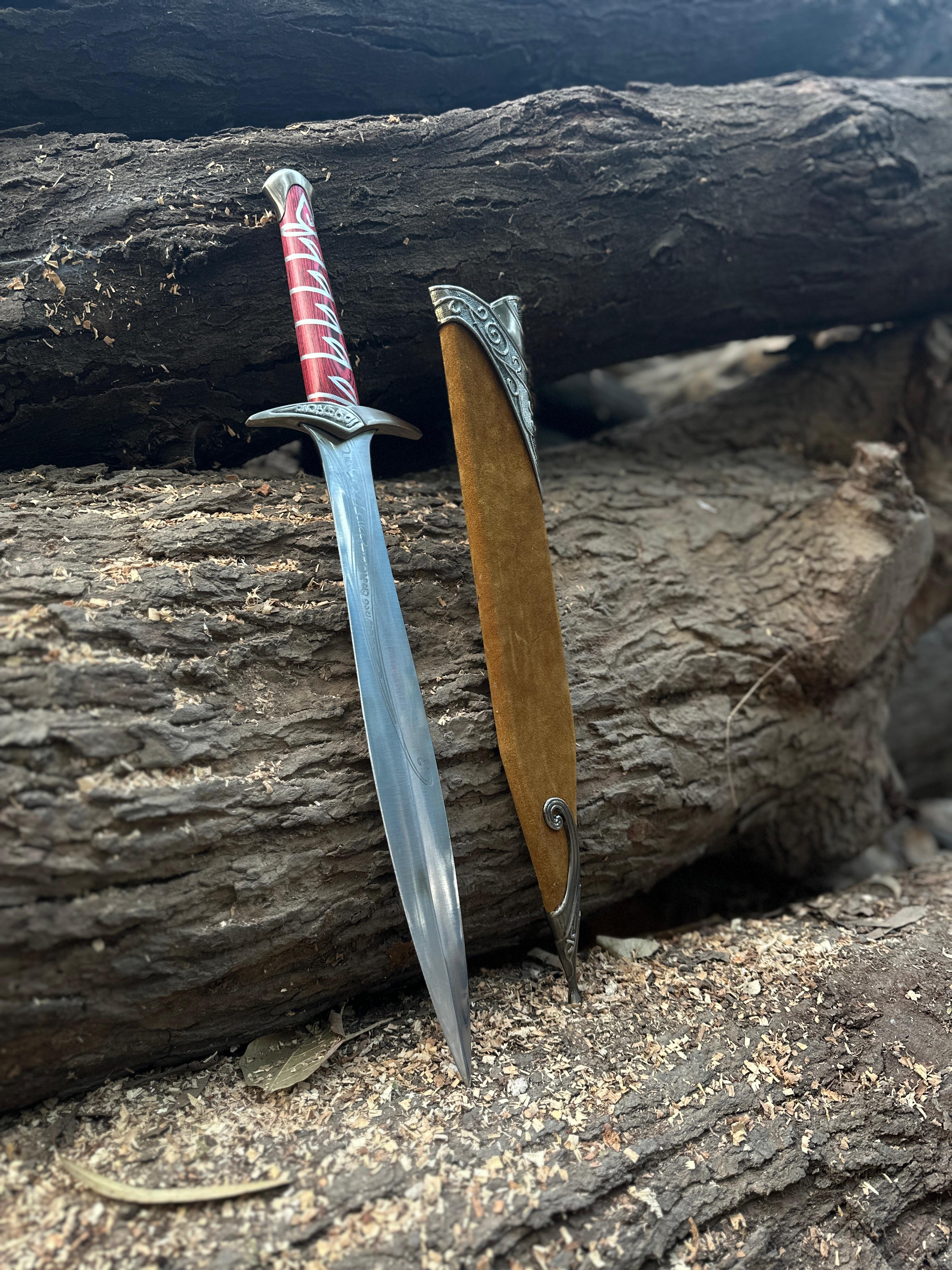 ⚔️ Short Steel Sting Sword – Frodo’s Replica | 22” LOTR Fantasy Sword with Scabbard & Wall Mount