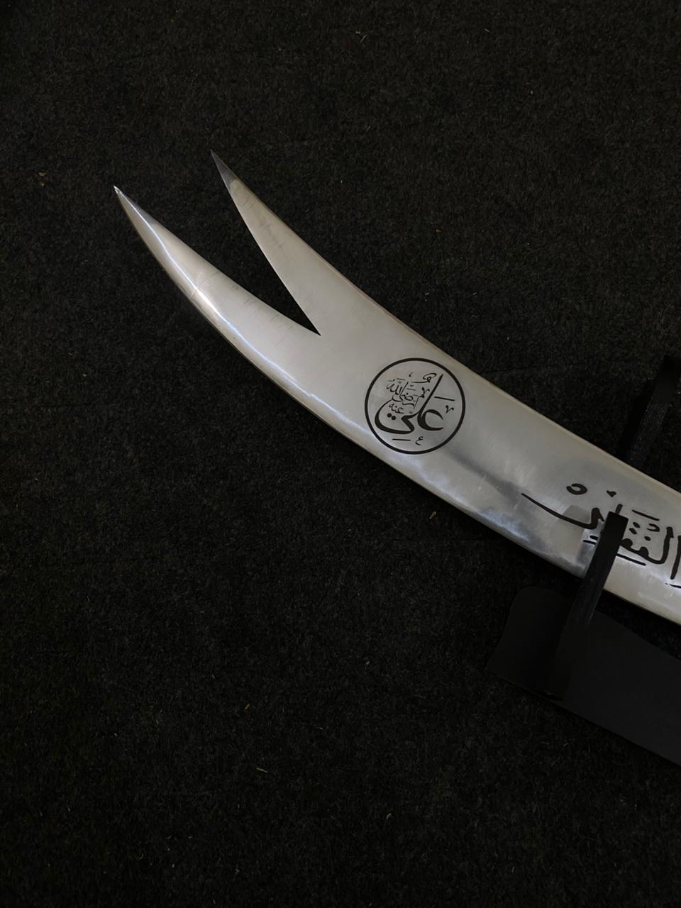 ⚔️ Zulfiqar Sword Replica – 40” Stainless Steel Double-Edged Islamic Sword