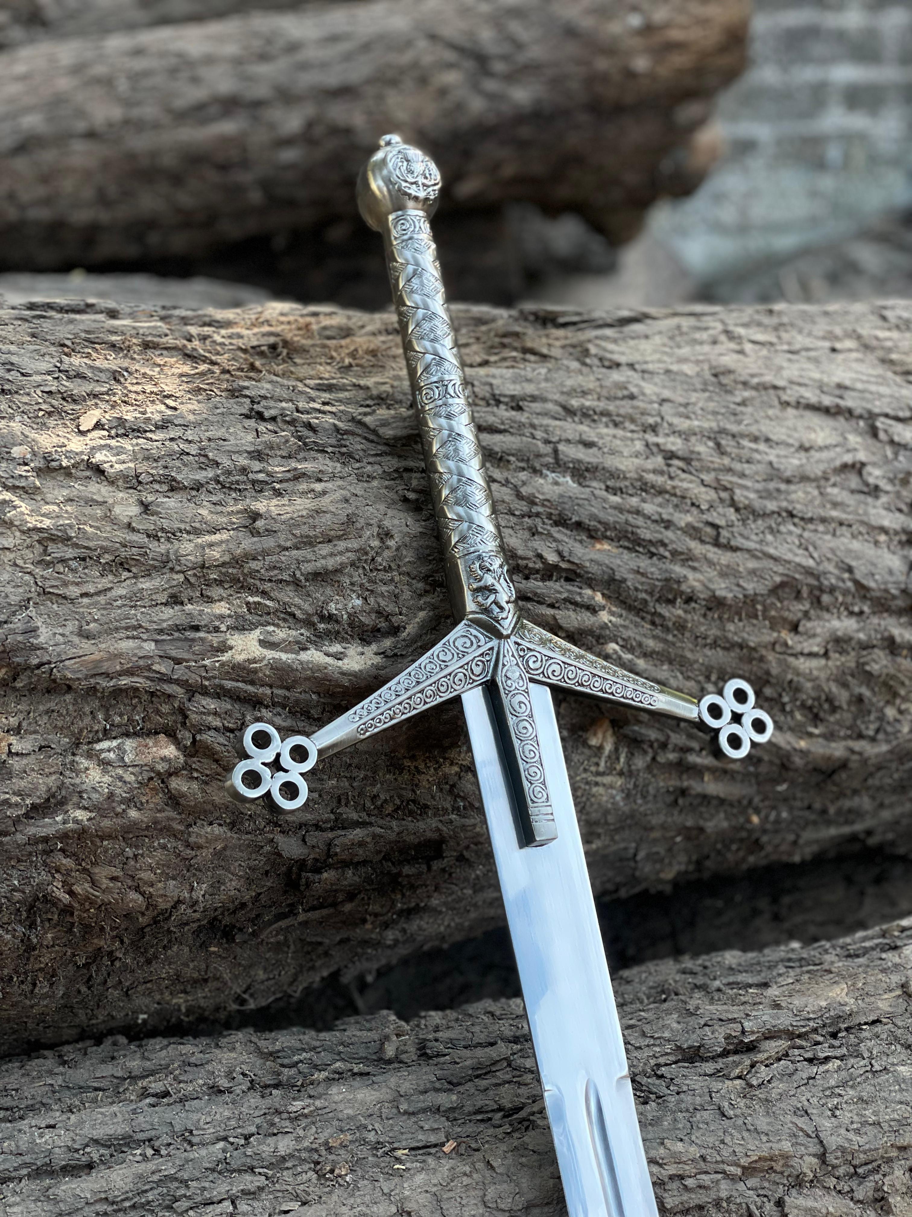 🛡️ Highland Scottish Claymore Sword Replica – 40” Stainless Steel Sword with Leather Sheath