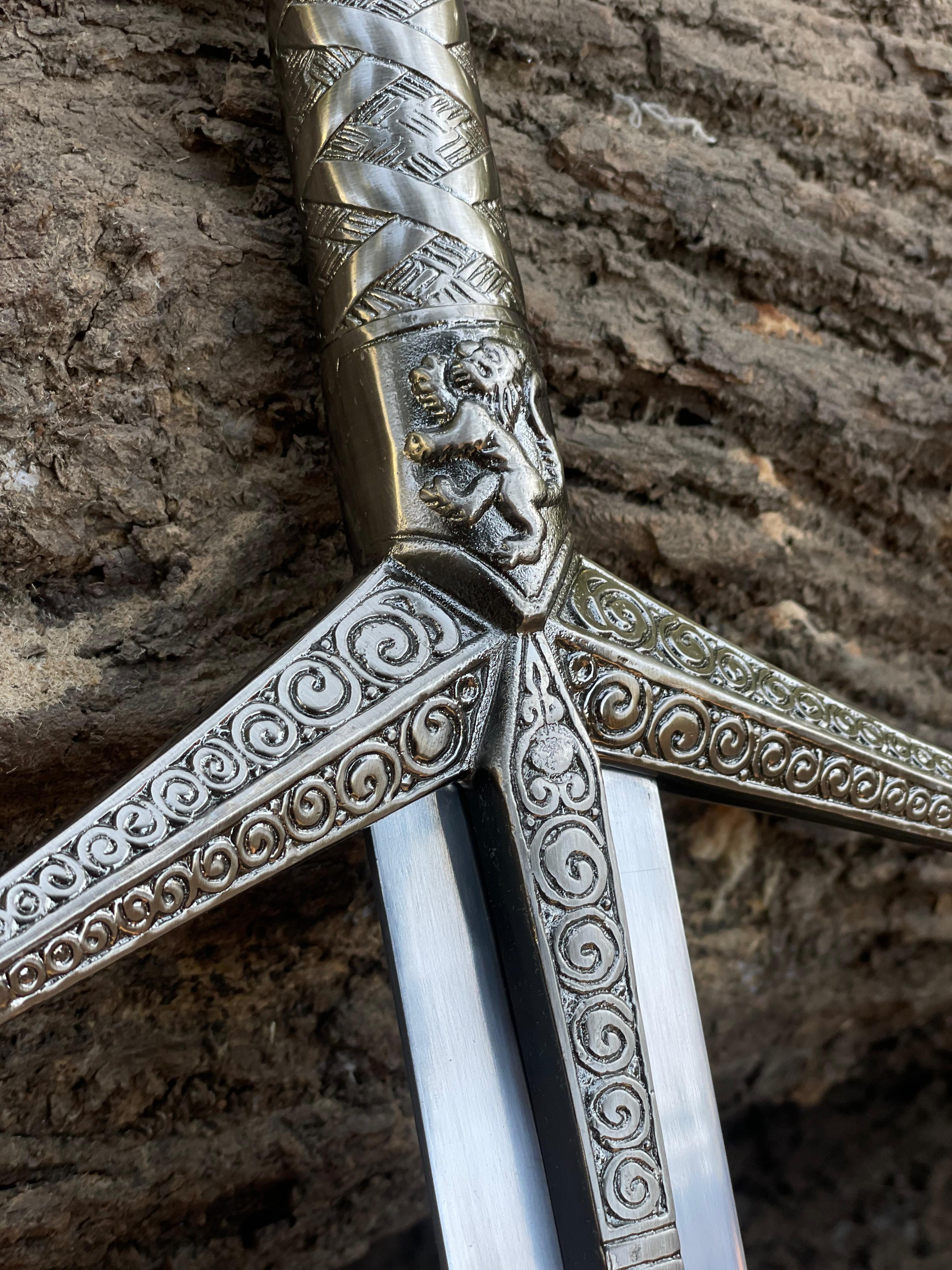🛡️ Highland Scottish Claymore Sword Replica – 40” Stainless Steel Sword with Leather Sheath