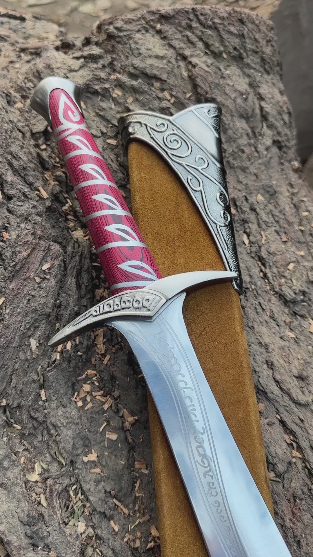 ⚔️ Short Steel Sting Sword – Frodo’s Replica | 22” LOTR Fantasy Sword with Scabbard & Wall Mount