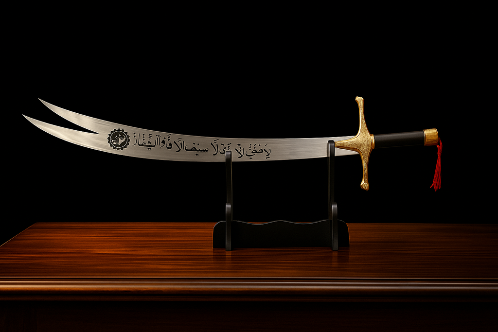⚔️ Zulfiqar Sword Replica – 40” Stainless Steel Double-Edged Islamic Sword
