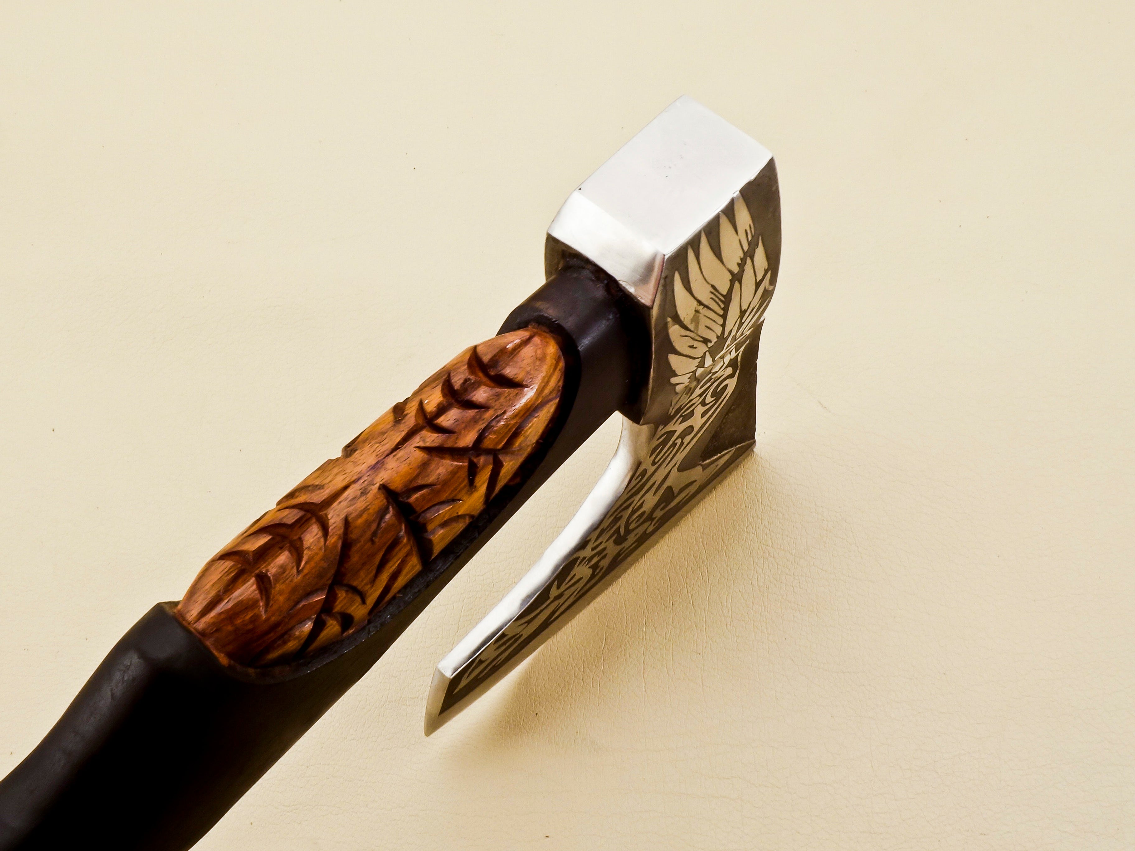 custom handmade viking axe hand engraved