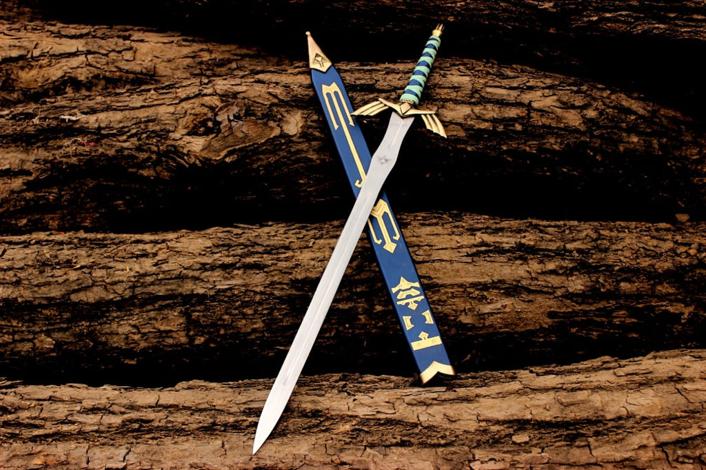 ⚔️ Golden Legend of Zelda Skyward Sword Replica – 40” Stainless Steel Master Sword with Scabbard &amp; Wall Mount