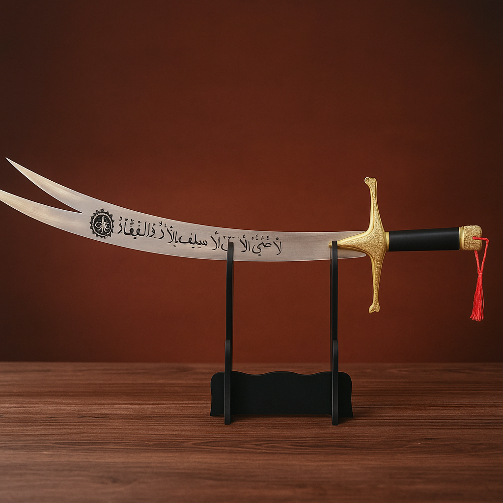 ⚔️ Zulfiqar Sword Replica – 40” Stainless Steel Double-Edged Islamic Sword