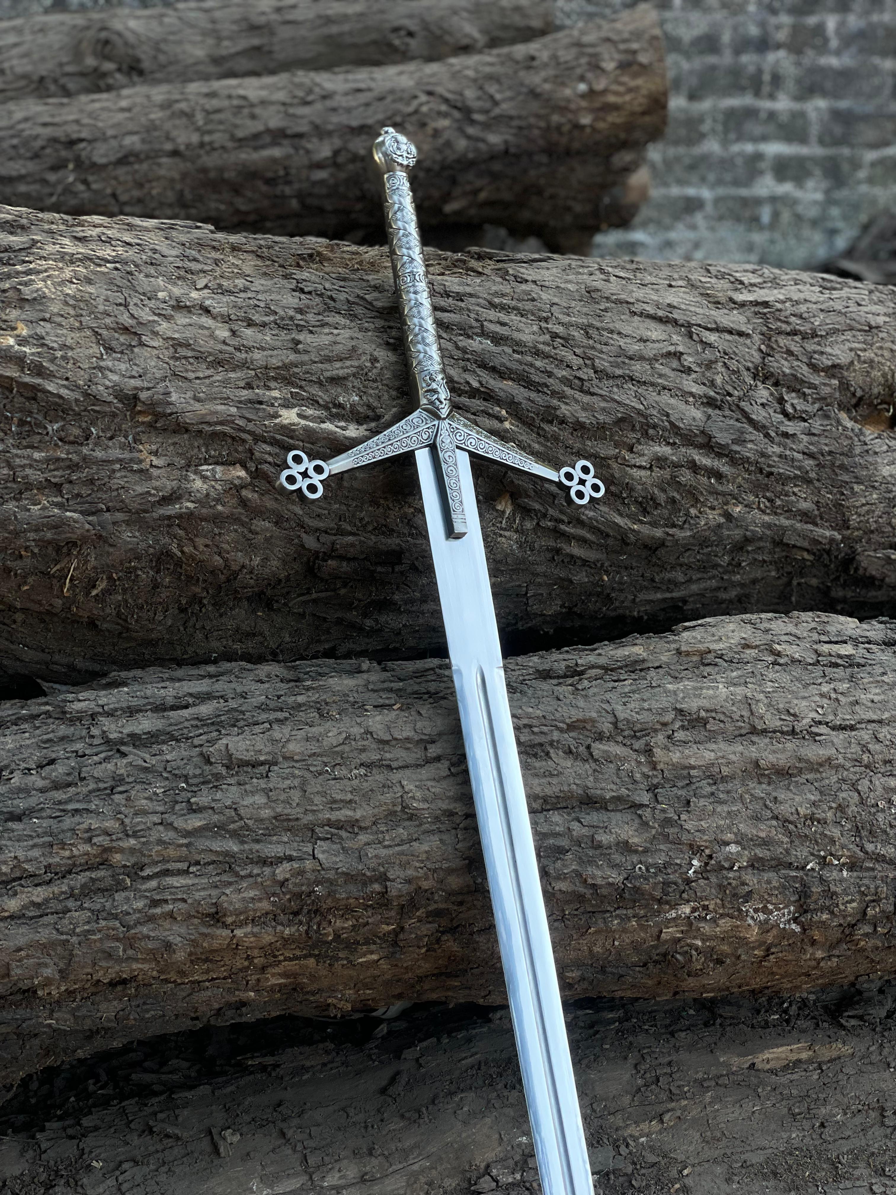 🛡️ Highland Scottish Claymore Sword Replica – 40” Stainless Steel Sword with Leather Sheath
