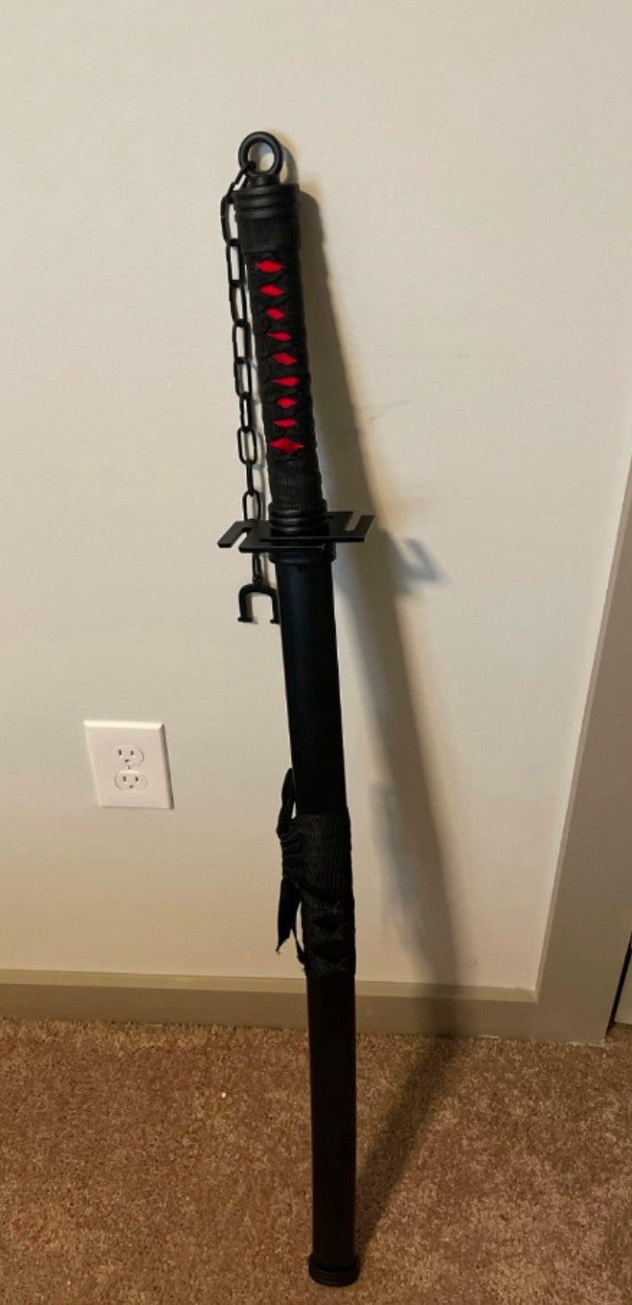 Black Katana Sword – 40" Powder-Coated Steel Blade Scabbard