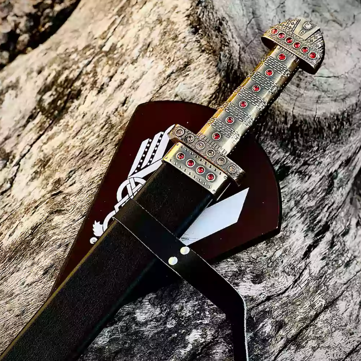 ⚔️ King Ragnar Lothbrok Viking Sword Replica – 42” Stainless Steel Cosplay Sword with Scabbard &amp; Wall Mount